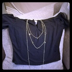 Black Sleeved Crop Top